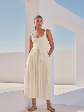 NWT Next Midi Dress 10 Tall Cream